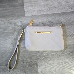 Betsey Johnson Light Gray Wristlet Clutch